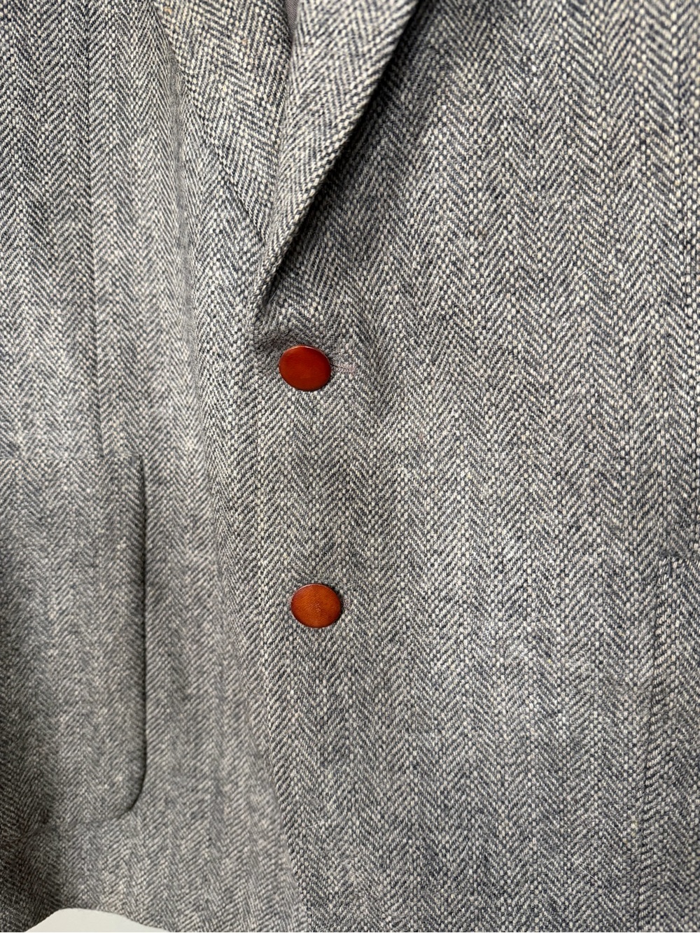 Vintage Yves Saint Laurent Pour Homme Wool Herringbone Blazer Men’s 42 - Picture 2 of 12